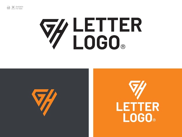 Logotipo de la letra GH Monograma de diamante geométrico moderno para la marca