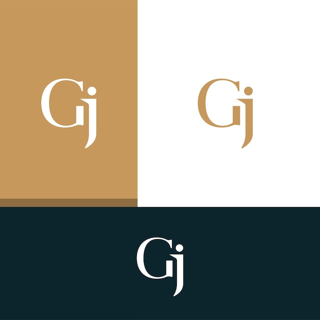 El logotipo de la letra GJ JG