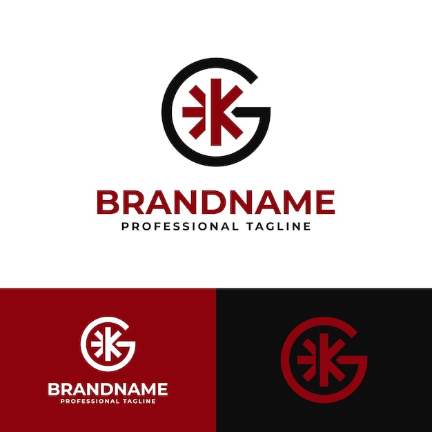 Logotipo de letra GK o KG adecuado para cualquier negocio con iniciales KG o GK