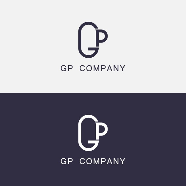 El logotipo de la letra GP o PG es único, atractivo, creativo, moderno, inicial GP PG G P, icono basado en la letra inicial