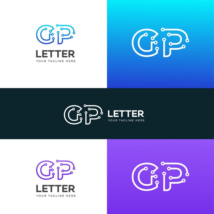 Vector el logotipo de la letra gp technology pg