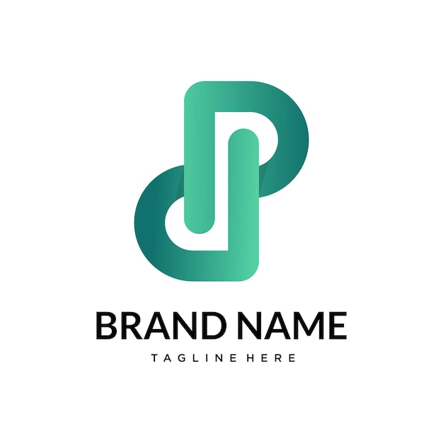 Logotipo de la letra de gradiente abstracto P