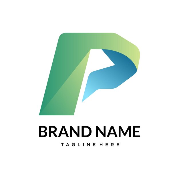 Logotipo de la letra de gradiente abstracto P