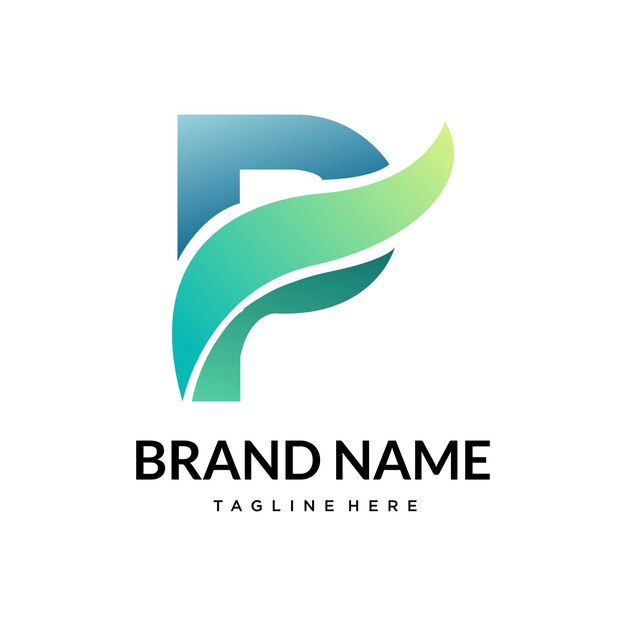 Logotipo de la letra de gradiente abstracto P