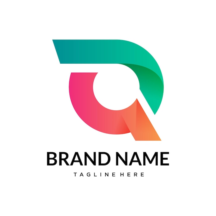 Vector el logotipo de la letra de gradiente abstracto q