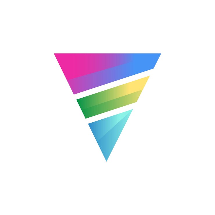 Vector logotipo de la letra de gradiente abstracto v