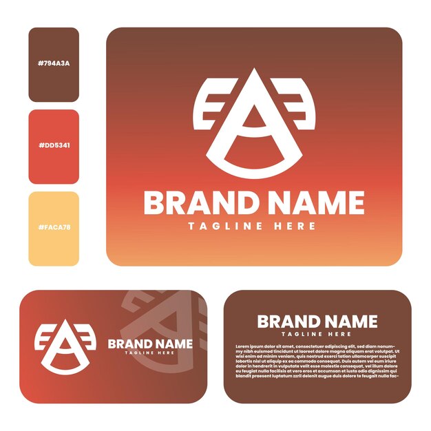 El logotipo de la letra de gradiente de EA