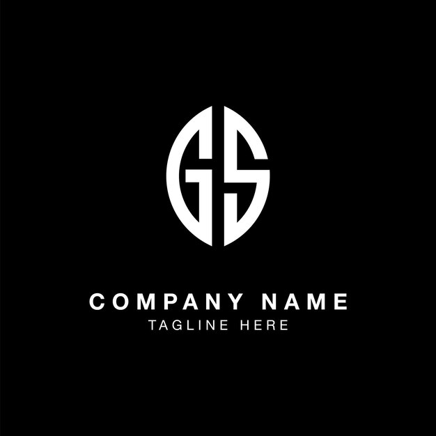 Logotipo de la letra GS en color blanco y negro