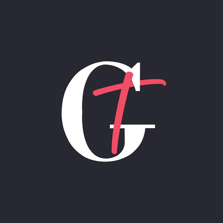 Vector logotipo de la letra gt perfectamente mezclado iniciales diseño del logotipo de la carta gt