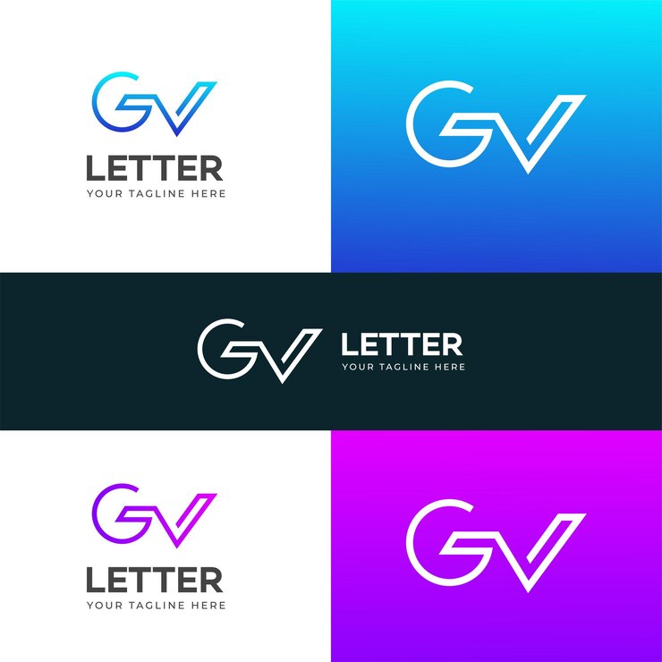 Vector el logotipo de la letra gv vg