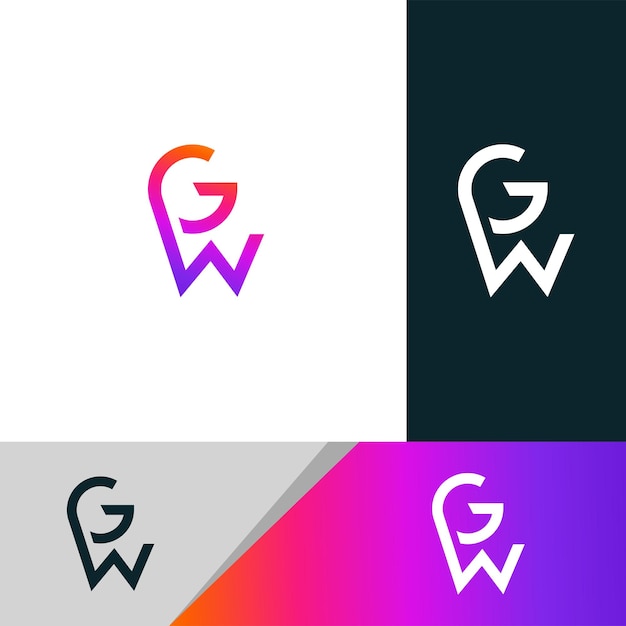 Logotipo de la letra GW WG