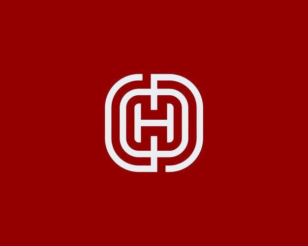 el logotipo de la letra h en abstracto con una combinación de líneas que forman un marco cuadrado.