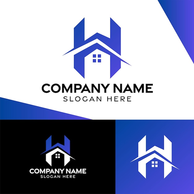 El logotipo de la letra H de los bienes raíces
