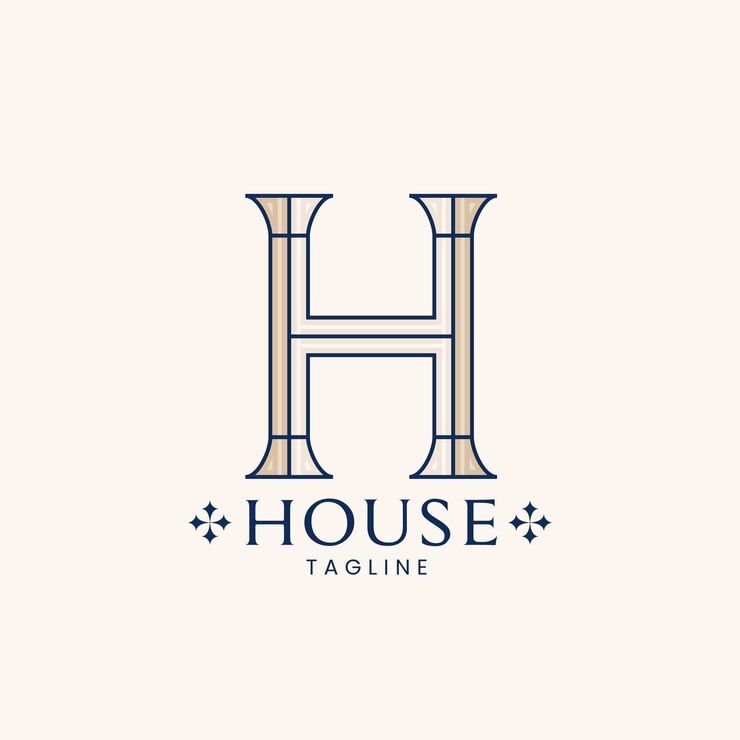 Logotipo de letra H para consultor contratista inmobiliario, diseño de interiores, propiedad y otros