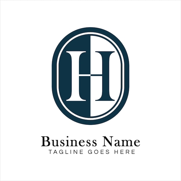 El logotipo de la letra H en forma ovalada el ícono comercial del alfabeto H en forma redonda