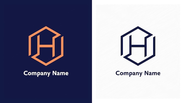 Vector logotipo de la letra h hexagonal