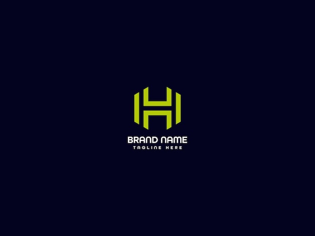Un logotipo de letra h con una letra h sobre un fondo oscuro