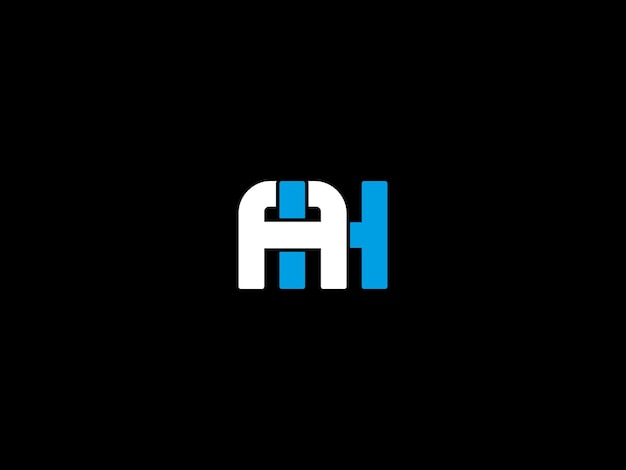 Un logotipo de letra a y h sobre un fondo negro