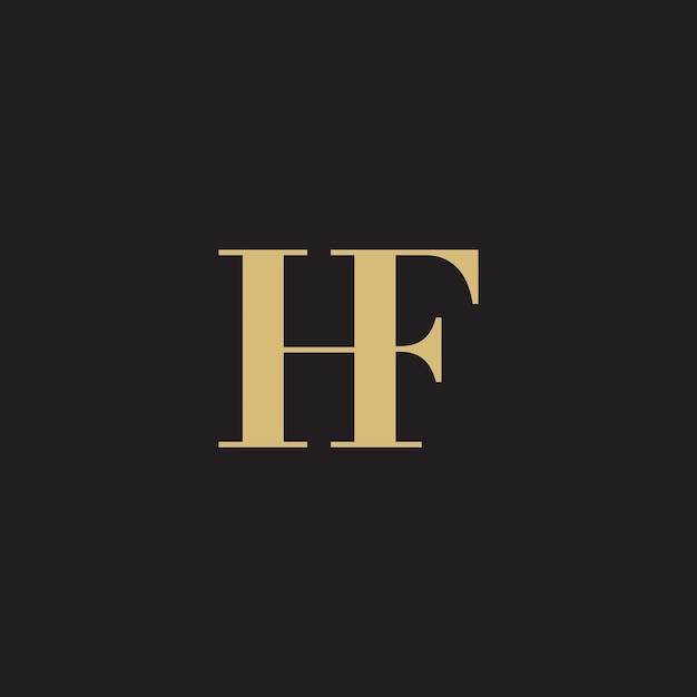 Logotipo de la letra HF Monograma H y F Diseño de la monograma HF Iniciales Letra