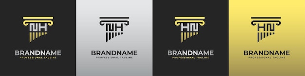 Logotipo de letra HN o NH Abogado adecuado para cualquier negocio relacionado con un abogado con iniciales HN o NH