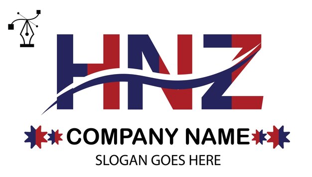 Vector el logotipo de la letra hnz