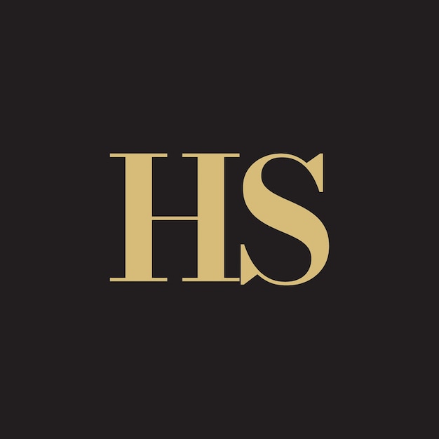 El logotipo de la letra HS, el monograma H y el diseño de la monograma S, las iniciales HS, la letra