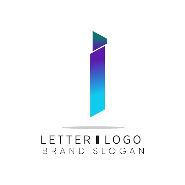 Logotipo de la letra I con un diseño simple y elegante de estilo premium