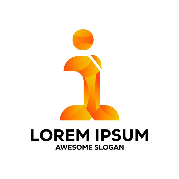 Vector logotipo de la letra i gradiente colorido ilustración vectorial abstracta