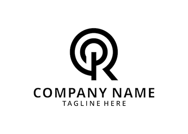 logotipo de la letra de ilustración pr, rp, r dentro de p monograma negro en minúsculas redondeadas