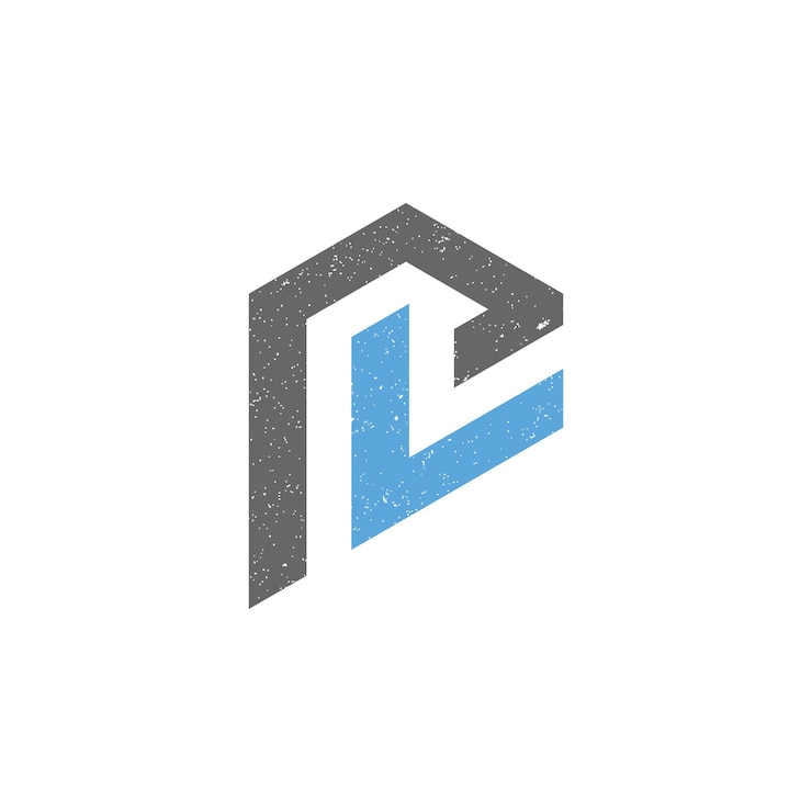 Vector logotipo de letra inicial abstracta bp o pb en color negro y azul aplicado para el logotipo de gestión de capital