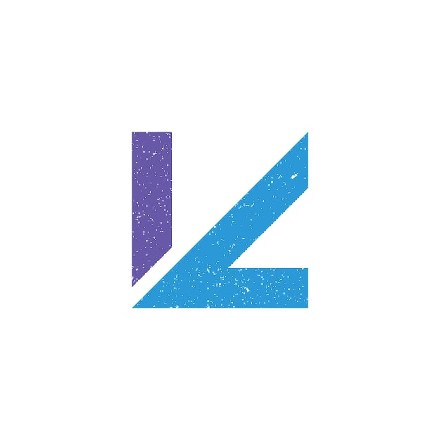 logotipo de letra inicial abstracta K y L en color azul aislado en fondo blanco