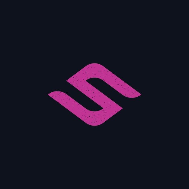 logotipo de letra inicial abstracta SZ en color rosa aislado en fondo negro