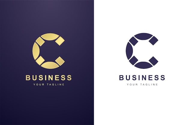 Logotipo de la letra inicial C para empresas o empresas de medios.