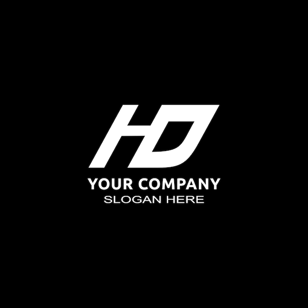 logotipo de letra inicial creativa "HD" para su empresa o marca