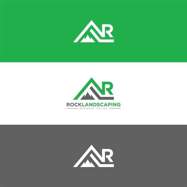 logotipo de letra inicial creativa con montaña