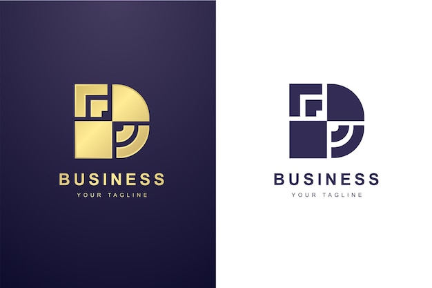 Vector logotipo de la letra inicial d para empresas o empresas de medios.