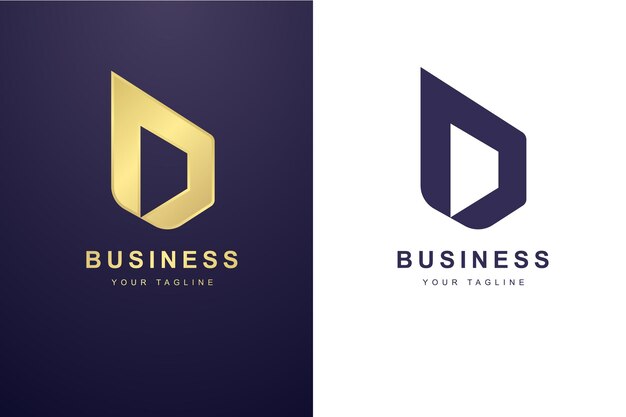 Vector logotipo de la letra inicial d para empresas o empresas de medios.