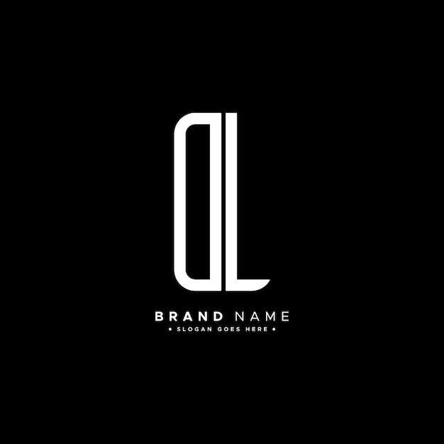 Logotipo de la letra inicial de DL Logotipo del alfabeto mínimo