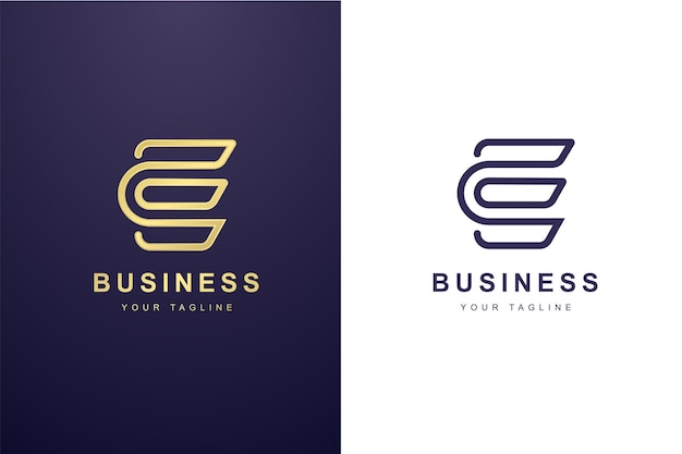 Vector logotipo de la letra inicial e para empresas o empresas de medios.