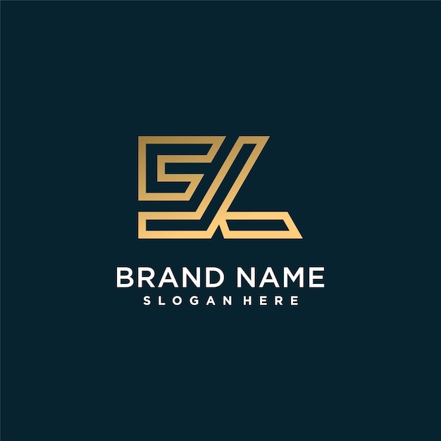 Logotipo de letra inicial E que se combina con otras letras para empresa o persona parte 10