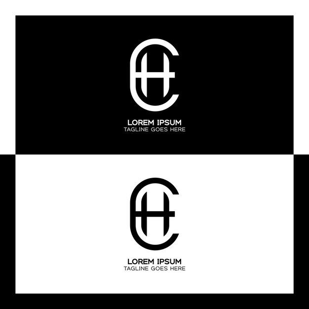 Logotipo de la letra inicial EH Alfabeto E y diseño de patrón H monograma