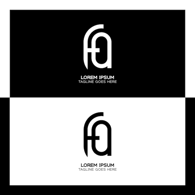 Logotipo de la letra inicial FQ Alfabeto F y diseño de patrón Q monograma