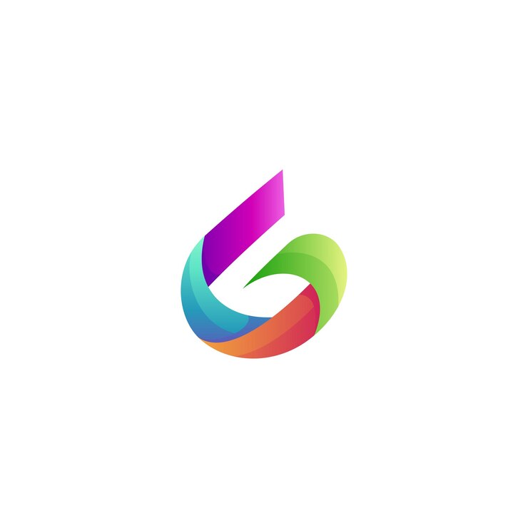 Vector logotipo de la letra inicial g con varios colores