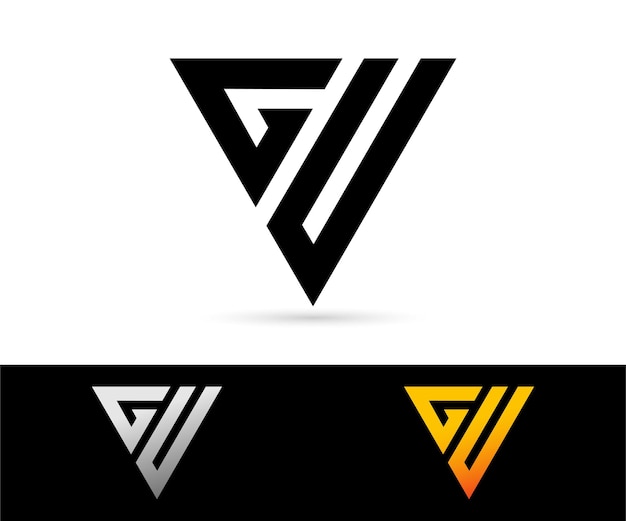 Logotipo de letra inicial GU