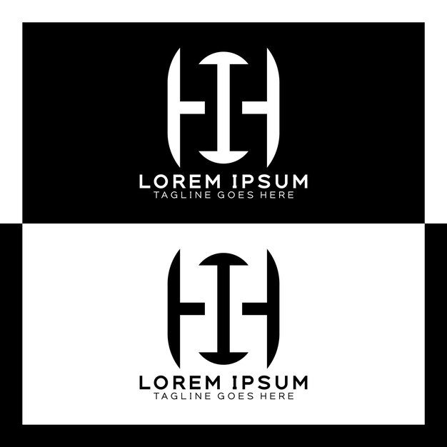 Logotipo de la letra inicial HI Alfabeto H y I diseño de patrón monograma