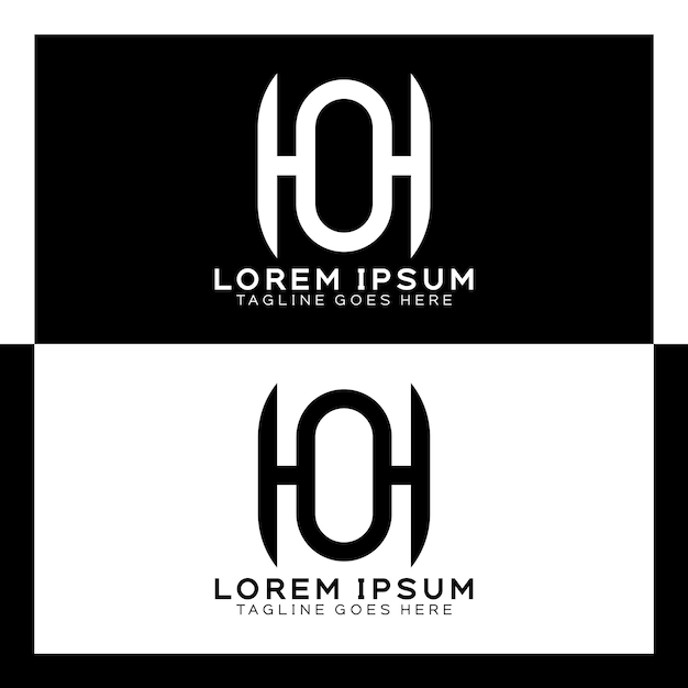 Logotipo de la letra inicial HO Alfabeto H y O patrón diseño monograma
