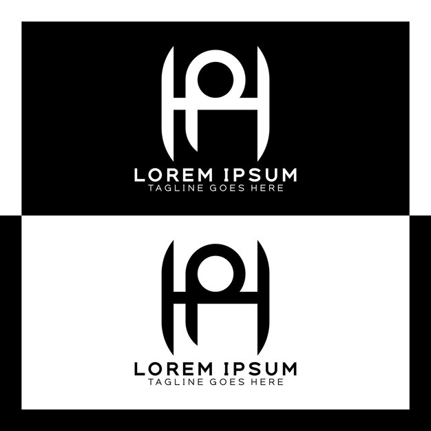 Logotipo de la letra inicial de HP Alfabeto H y P diseño de patrón monograma