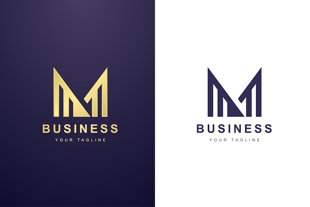 Logotipo de la letra inicial M para empresas o empresas de medios.