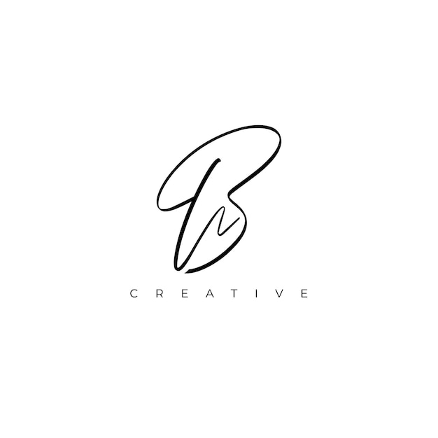 Logotipo de letra inicial marca HP monoline
