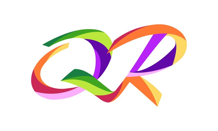 Logotipo de letra inicial minimalista qr